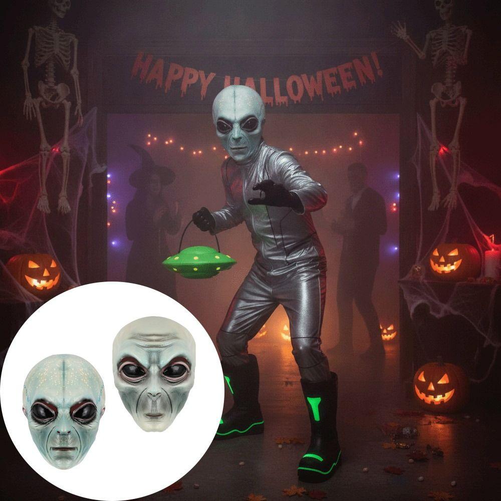 Full Head Mask Alien Mask Green Alien Mask Aliens Masks Fun Halloween Mask Carnival Dress Up