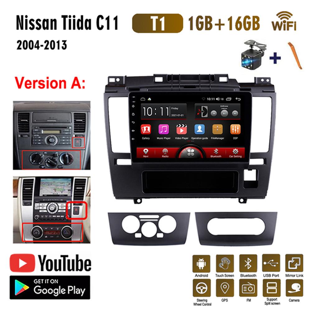 Автомобильный радиоприемник на базе Android Carplay для Nissan Tiida C11 2004-2013, мультимедийный видеоплеер, GPS-навигация, WIFI, 2 + 32 ГБ