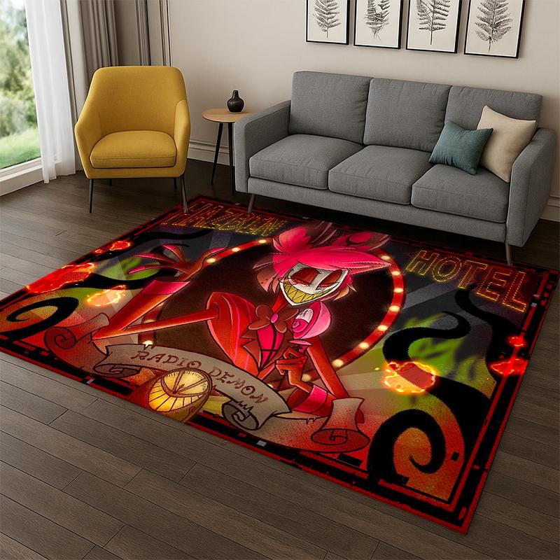 Мультяшный ковер H-Hazbin Hotel Charlie для спальни, гостиной, дивана, игровой комнаты, прихожей, домашнего декора, детский игровой коврик, нескользящий