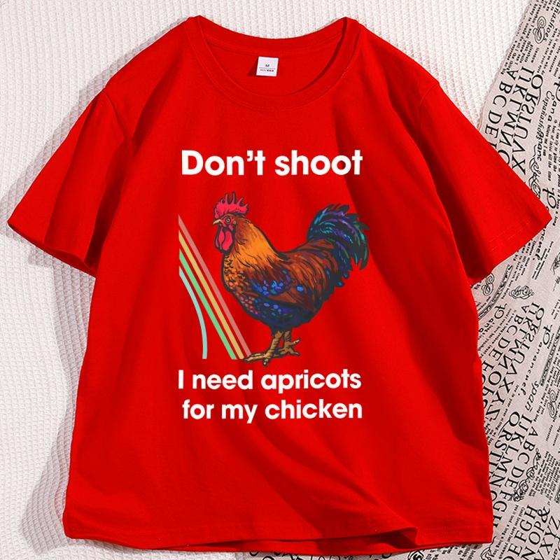Dont Shoot I Need Apricots for My Chicken T Shirt Arc Raiders Scrappy Tshirt Graphic Tee Cotton Short Sleeve 2026 Men Tshirt