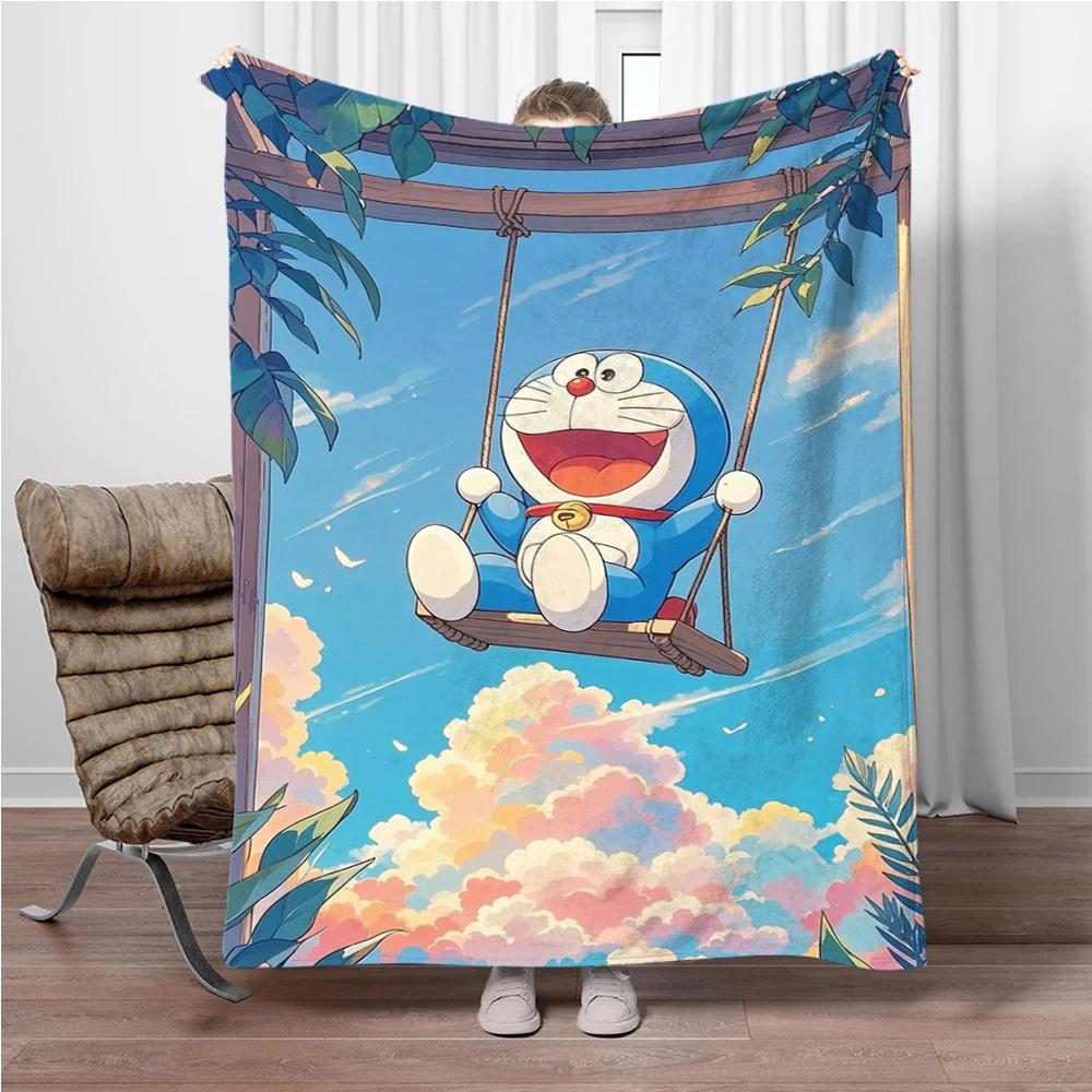 Doraemon Japanese Anime Blanket Girls Boys Plush Sofa Throw Blanket Novelty Warm Blanket All Season Children Student Kids Gift