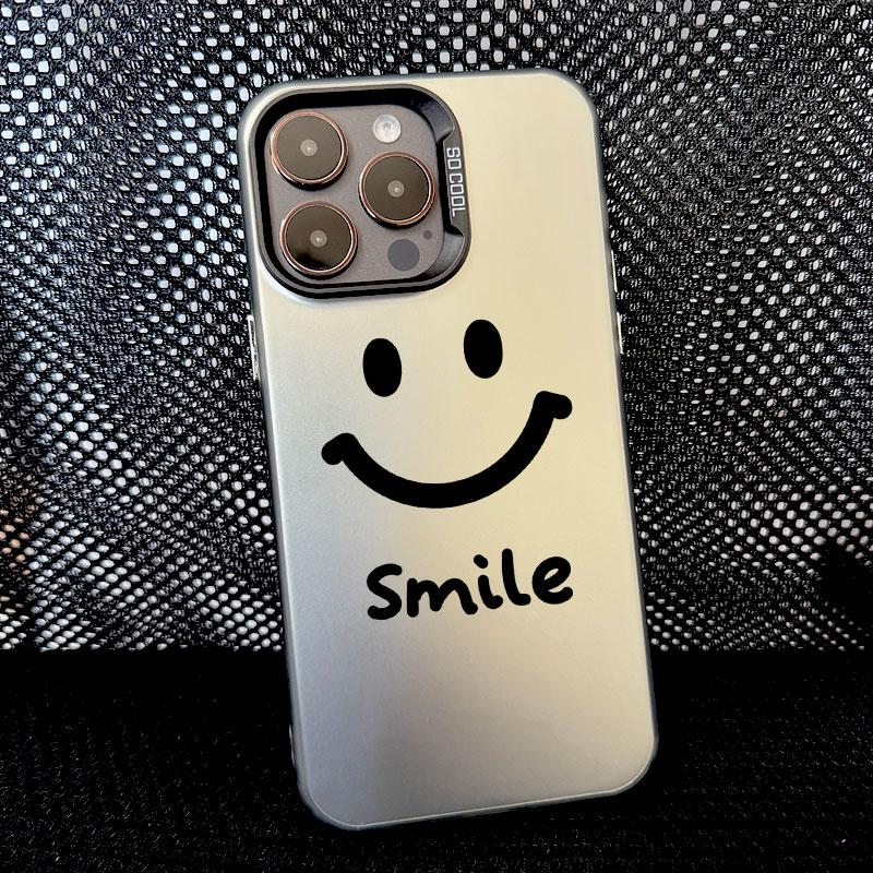 Милый мультяшный смайлик Чехол для телефона для IPhone 11 12 13 Mini Pro Max 14 15 Pro Max Plus Ударопрочный Матовый Лазерный Задний Чехол Fundas