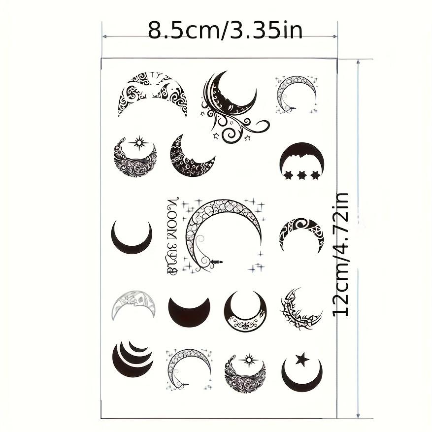 Свежая татуировка в виде полумесяца, модная и персонализированная татуировка, водонепроницаемые наклейки для татуировок для мужчин и женщин.