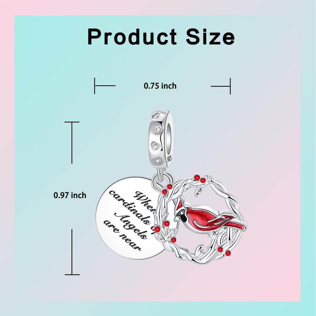 Copper Red Bird Dove Of Peace Love Cross Pendant Charms Fit Original Bracelet Beads Necklace Diy Jewelry