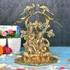 Metal Radha Krishna Idol Showpiece Figurine, Height 19 Cm, Gold Antique Finish