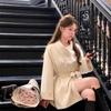 Пальто-тренч миди класса люкс для богатой девушки с поясом на талии