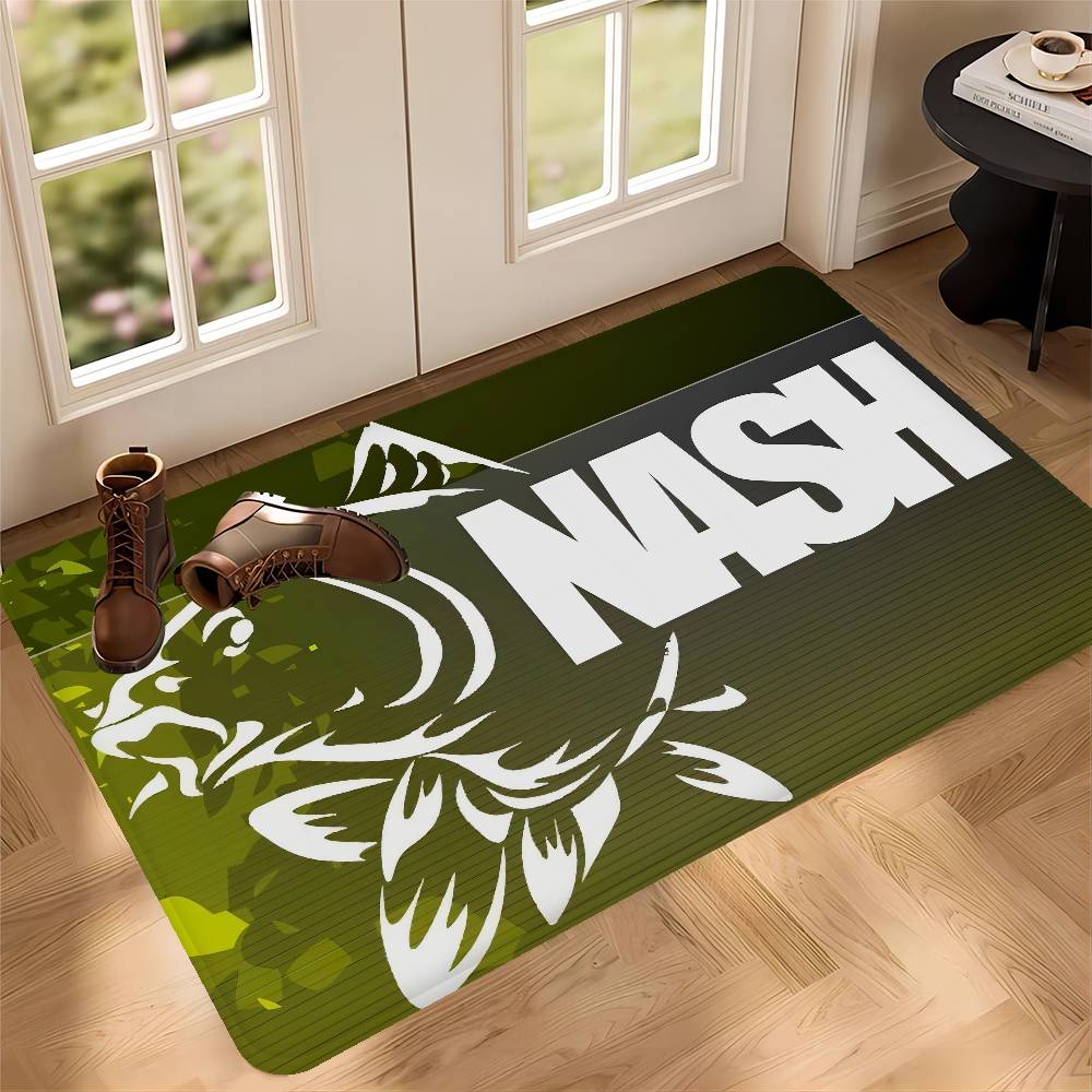 Nash Fishing Logo Floor Mat INS Style Soft Bedroom Floor House Laundry Room Mat Anti-skid Bedside Area Rugs