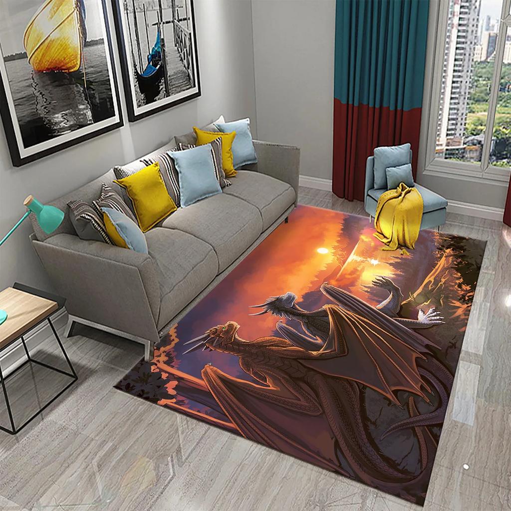 Dragon Animal Carpet for Living Room Bedroom Bathroom Soft Non-slip Mat Carpets Creative Fashion Door Large Mat Bath Mats Gifts