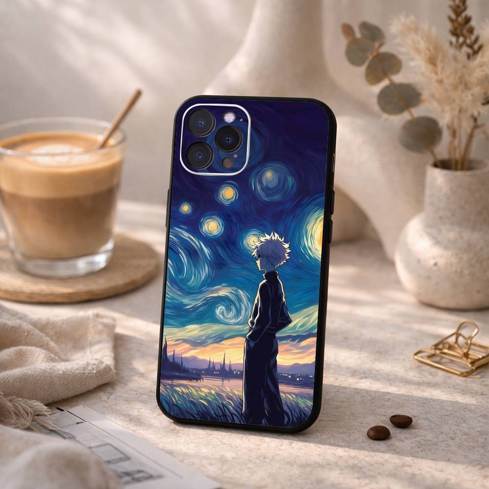 H-Hunter × Hunter K-Killua Phone Case For iPhone17,16,15,14,13,12Plus,Pro Max,XS,5G Soft Silicone Black Cover
