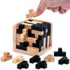 3D Cube Puzzle Luban Interlocking Creative Educational Wooden Toy Brain IQ Mind Early Learning Game Gift For Children Letter 54T