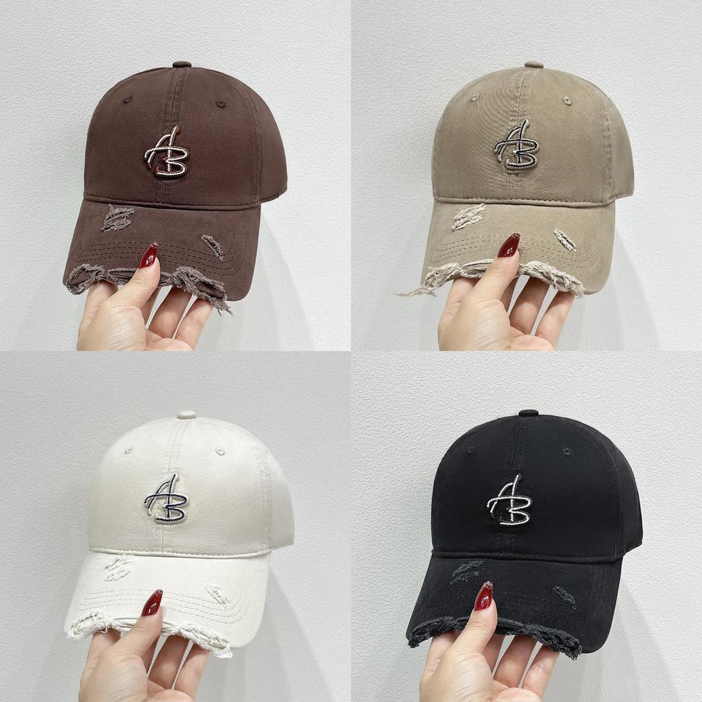 Adjustable Cotton Wide Brim Cap With Letter Pattern For Summer And Autumn Men Women