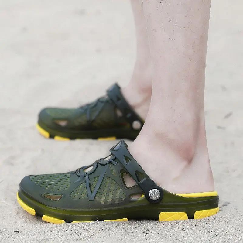 Модные шлепанцы Мужская обувь Мужские тапочки С отверстиями Полусабо Ева ПВХ Уличные Пляжные Элегантные Удобные Дешевая обувь Ликвидация Дизайнерская Роскошная