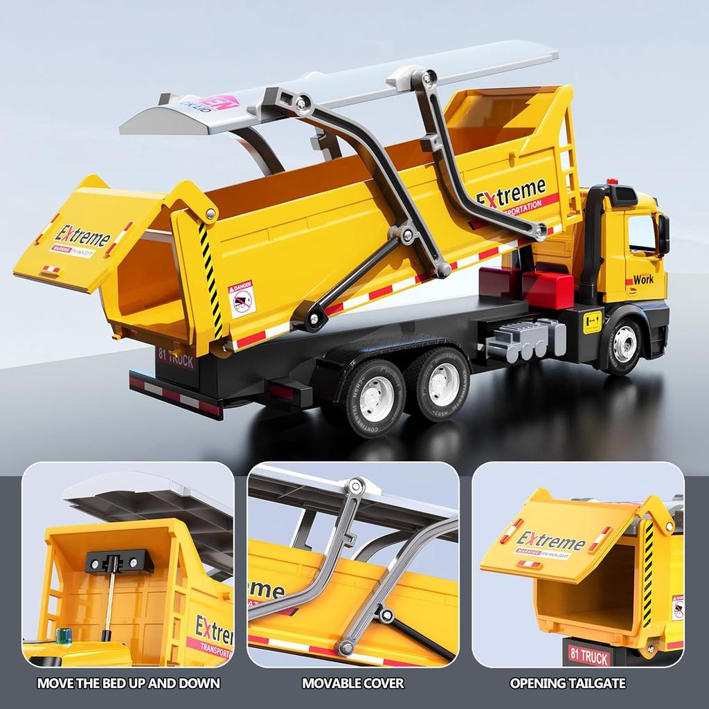 Игрушка Самосвал, Большие Самосвалы Металлическая Кабина, Большие Строительные Грузовики со Светом и Звуком, Игрушки Строительная Техника, Детские Подарки на День Рождения Рождество