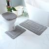 European-Style Non-Slip Bathroom Set: Absorbent U-Shaped Toilet Mat & Doormat