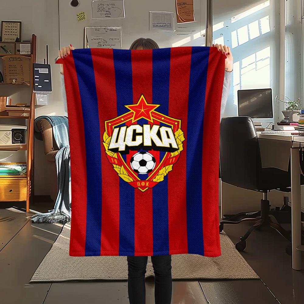 1Pc CSKA Moscow Print Flannel Blanket High Quality Warm Comfortable Cover for All Seasons Perfect for Gifts Home Decor
