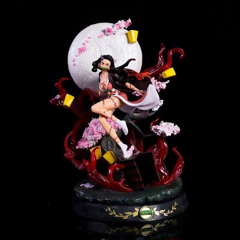 Anime Gk 31cm Demon Slayer Figure Ghosting Violent Blood Kamado Nezuko Super Large Hand -Made Toy Model Statue Ornament Gifts