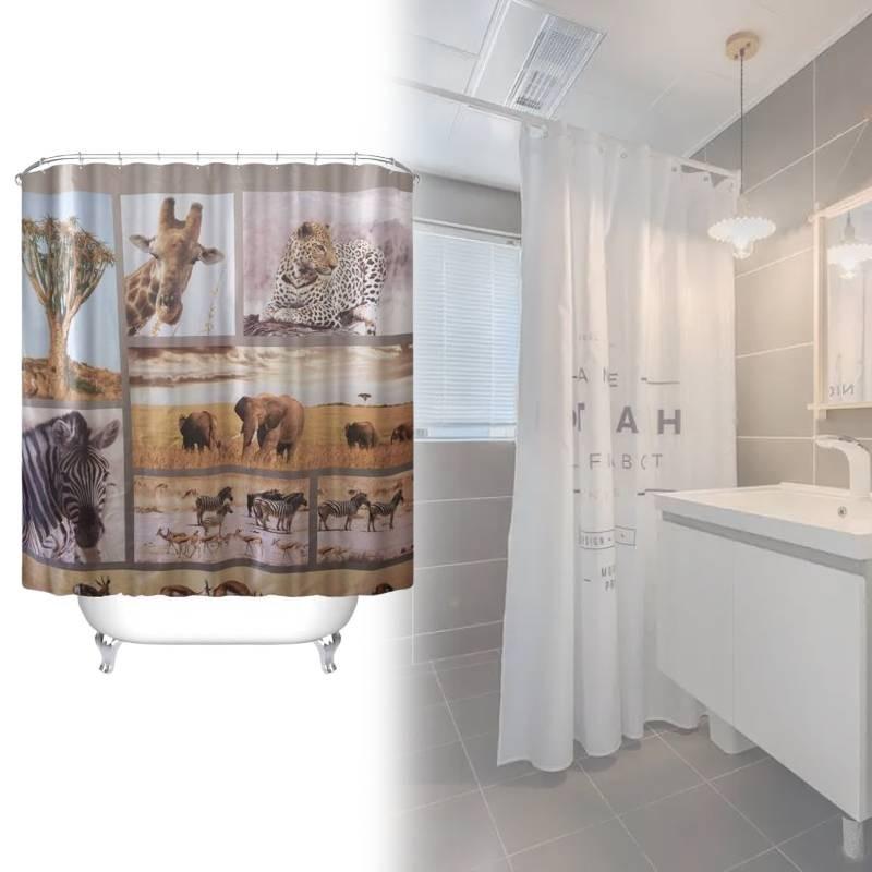 Шторка для душа Peva с животным узором, водонепроницаемая перегородка для ванной комнаты для домашнего декора