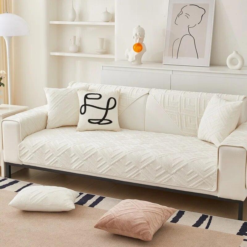 Подушка для дивана, универсальная нескользящая плюшевая подушка, новая легкая роскошная подушка, чехол для дивана из натуральной кожи, ткань, полотенце