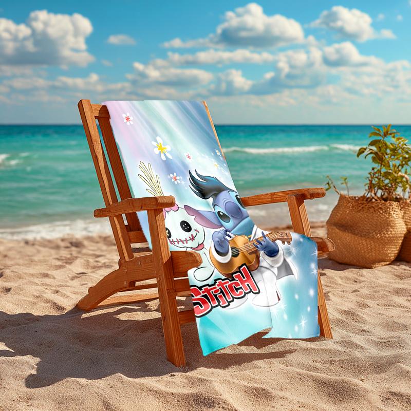 1Pc Stitch Ghostly Fun Beach Towel, Quick Dry, Multi-Use for Beach Pool Gym Yoga Home Travel, Christmas, Halloween, Xmas Gift M928617