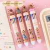 Cartoon Capybara Pen Ten-Color Plastic Ten-Color Pen Kawaii Capybara Multicolor Pen  Stationery
