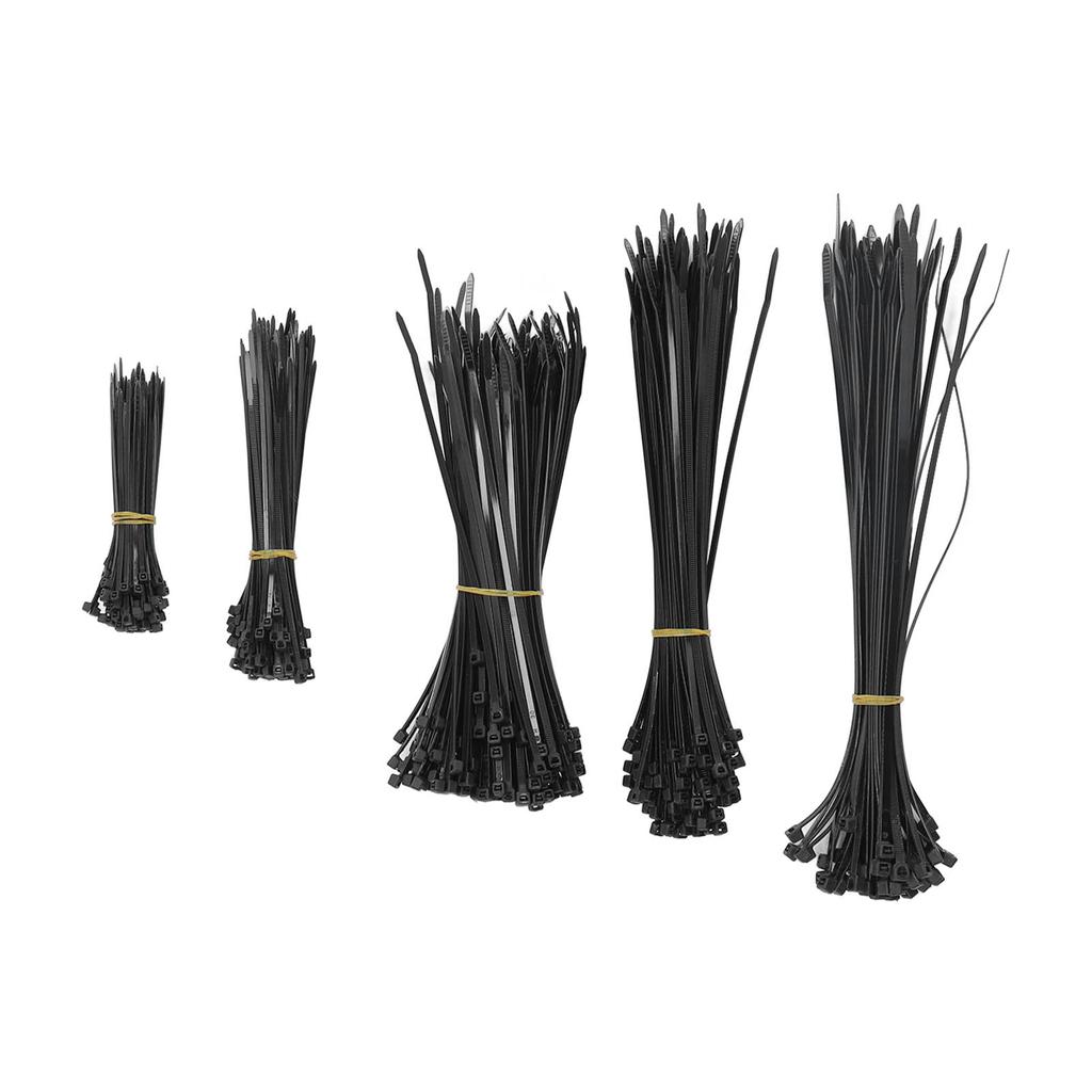 550Pcs Nylon Cable Zip Ties Assortment Set Self Locking Electric Wire Ties for Outdoor Indoor Black