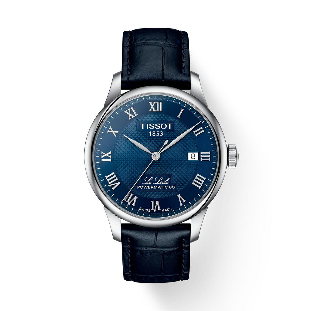 Tissot Мужские модные часы с кожаным ремешком и синим циферблатом T006.407.16.043.00
