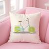 Fruit Orange Lemon Bicycle Pillow Case Anti-dustmite Pillow Invisible Zipper Silky Short Plush Sofa Cushion Cover