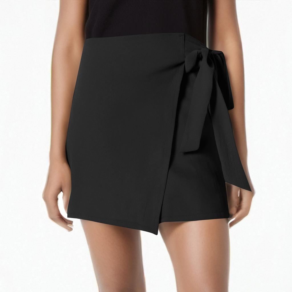 Женские однотонные повседневные шорты из льна и хлопка с поясом