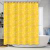 Yellow Rectangular Pattern Shower Curtain Waterproof Bathroom Decor For Home Decoration (Set 36)