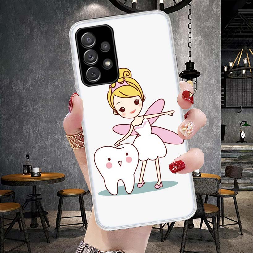 Зуб Мудрости Стоматолог Зуб Мягкий Чехол Для Телефона Для Samsung Galaxy A13 A14 A15 A16 A17 A53 A54 A55 A56 A57 A33 A34 A35 A36 A37 A23 A2