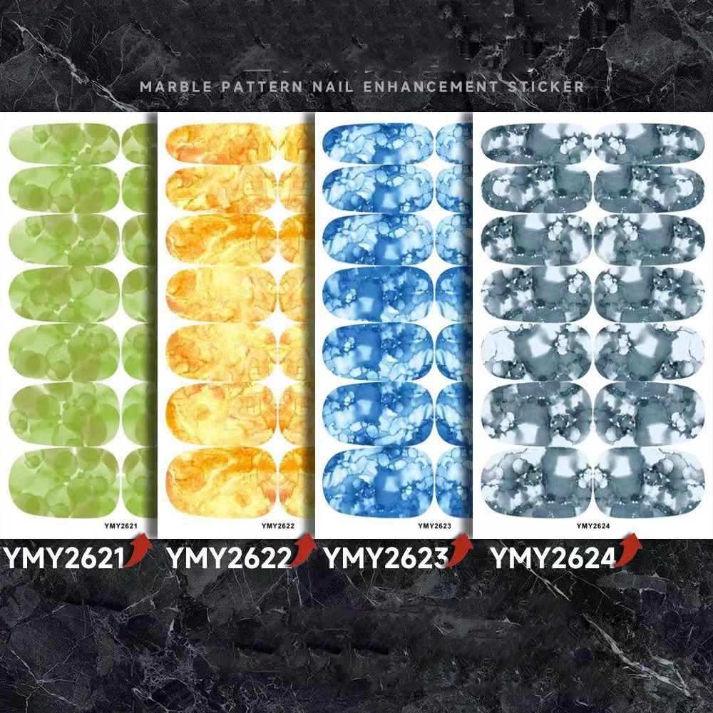 4 New Nail Accessories Marble Smudged Star Paper Mesh Red Nail with Laser Nail Stickers