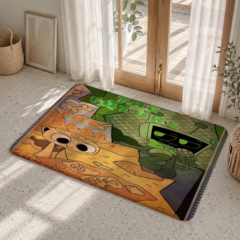 D-Dandys World Pebble Fleece Floor Mat Flannel Rug Non Slip Absorbent Soft Washable For Entryway Hallway Bathroom Kitchen Decor