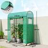 Tomato Greenhouse Foil Greenhouse with Roll-up Door Mesh Window Arched Roof 170 x 68 x 200 cm Green