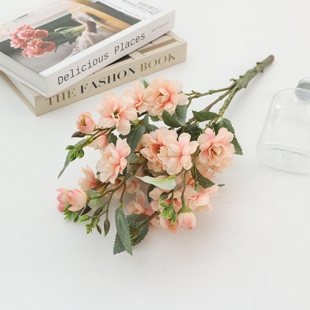 Plastic Silk Rose Bouquet Elegant Fake Plants Artificial Roses Flowers Outdoor Garden Decor