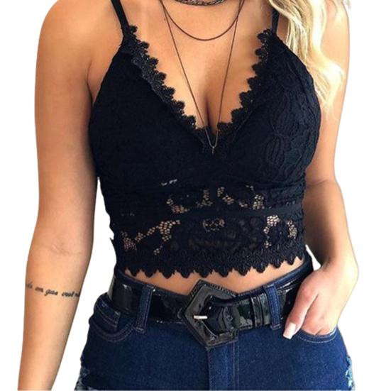 Женщины Женщины V Шеи Треугольник Чашка Кружева Камзол Bralette Беспроводной Бюстгальтер Бюстгальтер