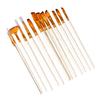 13PCS Artist Paint Brush Set Pearl White Bicolor Nylon Bristles Long Handle Oil Acrylic Paint Brush Watercolor Brush Set