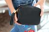 Women's Leather Messenger Bag With Fringe, Rectangular, Italian Gray Leather, P14