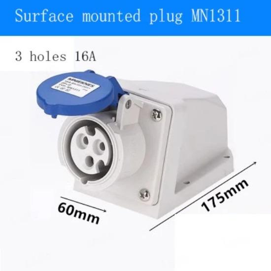 1 шт. промышленные вилки и розетки для поверхностного и скрытого монтажа, 3, 4, 5 отверстий, 16 А, 32 А, водонепроницаемые, два, три фазы