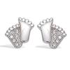 [N6262] - White 'Petits Pieds' Silver Earrings (rhodium-plated) - 8x7 Mm