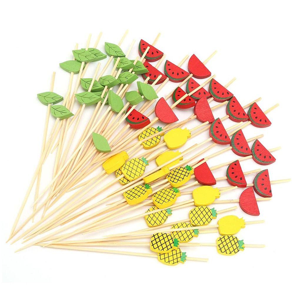 Salad Sandwich Toothpicks Fruit Sticks Handmade Toothpicks Food Fruit Cocktail Decor Bamboo Picks