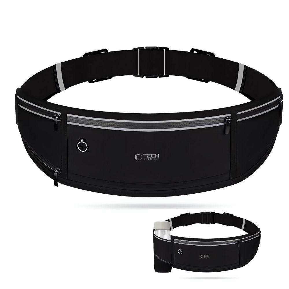 Waterproof sports waist bag for running - black