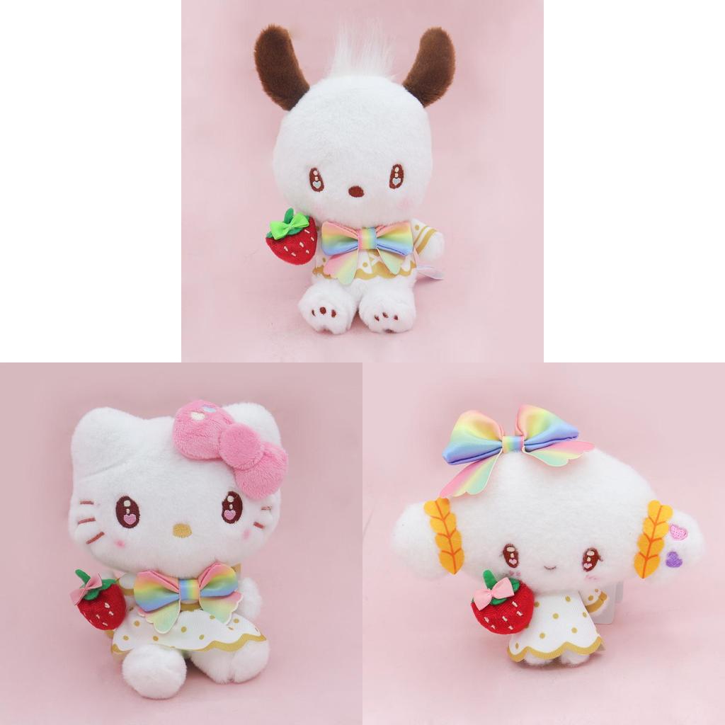 Sanrio Strawberry News Куроми Плюшевая Игрушка Брелок для Сумки С Мягким Коротким Мехом Для Детей