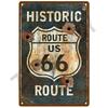 Металлическая табличка Route 66, металлический плакат, жестяная табличка, настенные плакаты, винтажный ретро-эстетический декор комнаты, настенное искусство, украшение