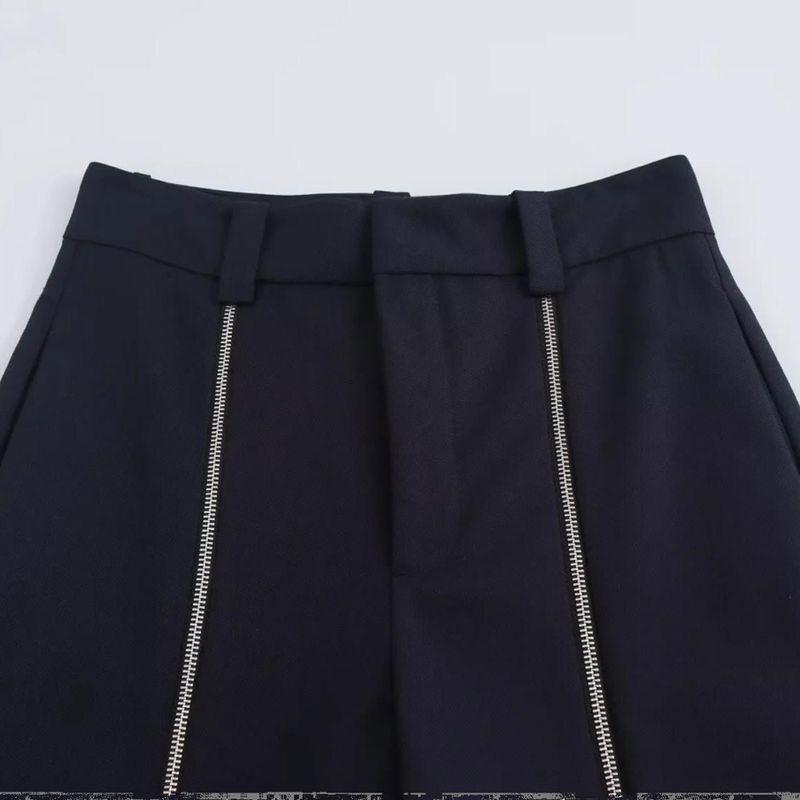 Kaslead New Arrival Women's Clothing Fashion Style Stylish Simple and Versatile Zipper Ornament Straight-Leg Pants 8484683