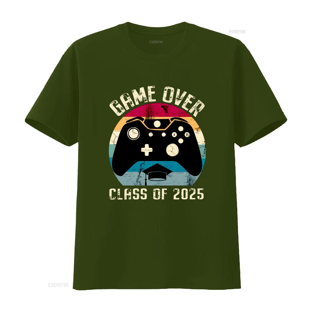 Class of 2025 Retro Gaming Graduation T Shirt Game Over Geeky Graduate Vintage Gamer Funny vintage Washed Versatile Breathable
