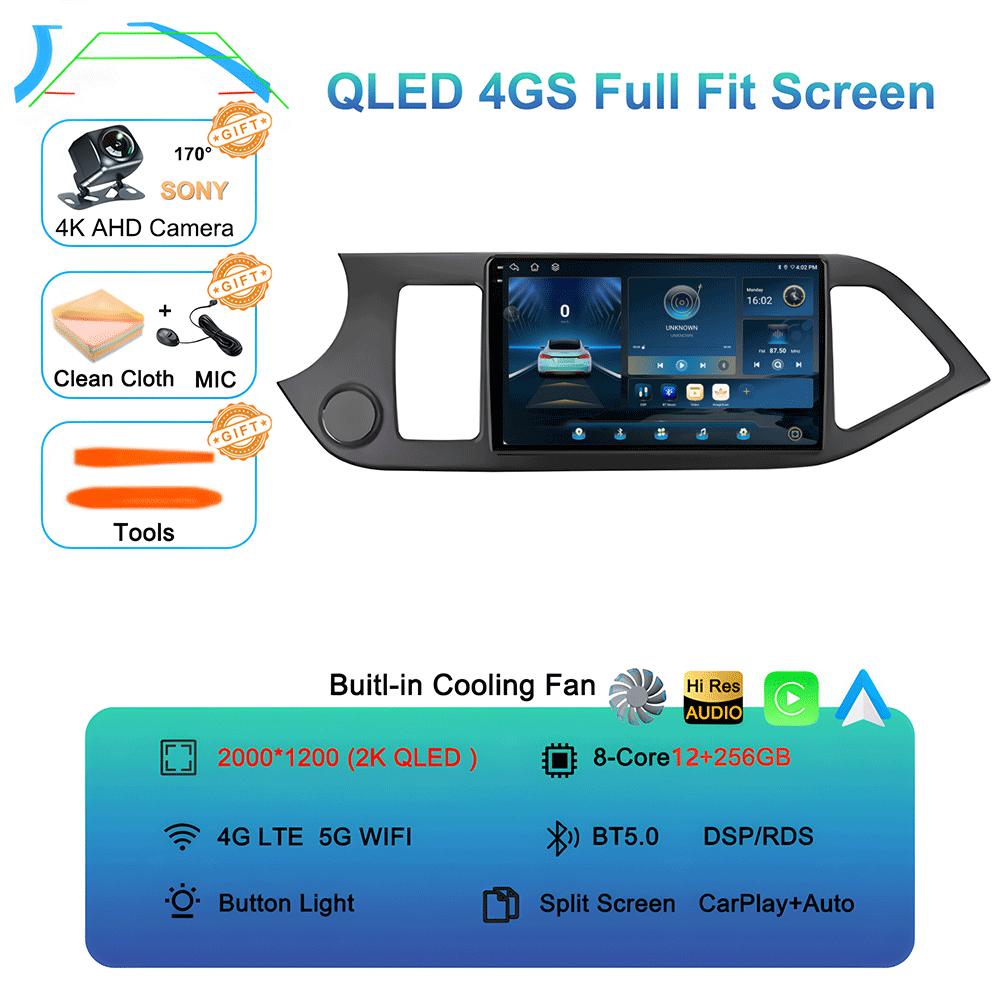 Android 14 Carplay Car Radio Multimidia Video Player For KIA PICANTO Morning 2011 - 2017 Navigation GPS IPS Head Unit NO 2din