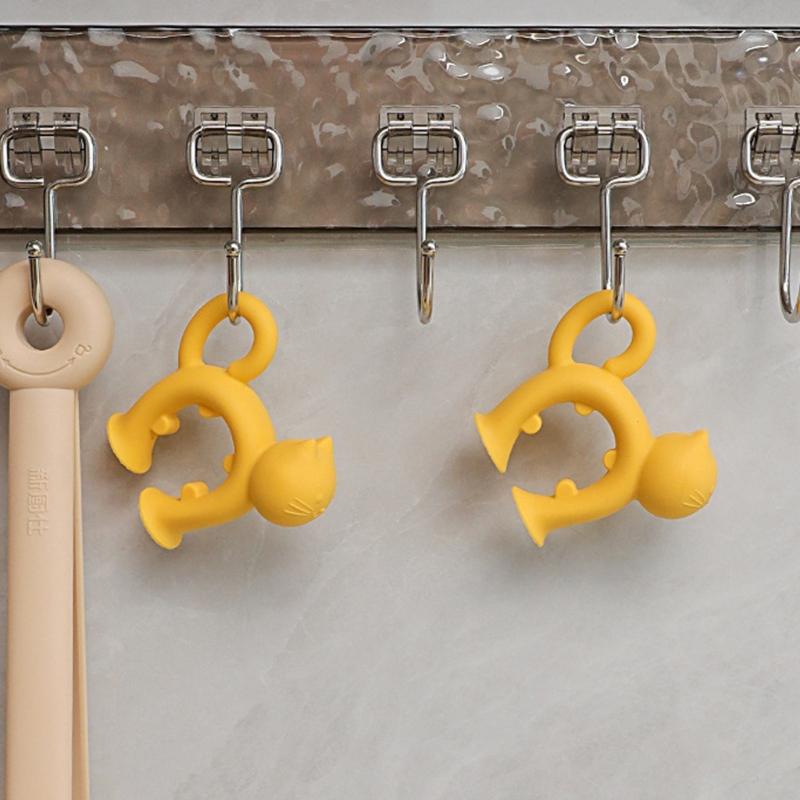 Силиконовая подставка для кухонных принадлежностей с мультяшными кошками, термостойкая, нескользящая, кухонный инструмент, держатель для ложек для организации столешниц