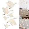 6Pcs/Set Wooden Seagull Wall Decoration Farmhouse Rustic Sea Bird Wall Art Sculpture Home Living Room Bathroom Wall Decorative Sign