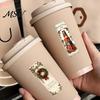 Festive Packaging Seals Christmas Coated Paper Sealing Sticker, Retro Hand-drawn Santa Claus Snowman Elk Planner Accessories Design, Decorative