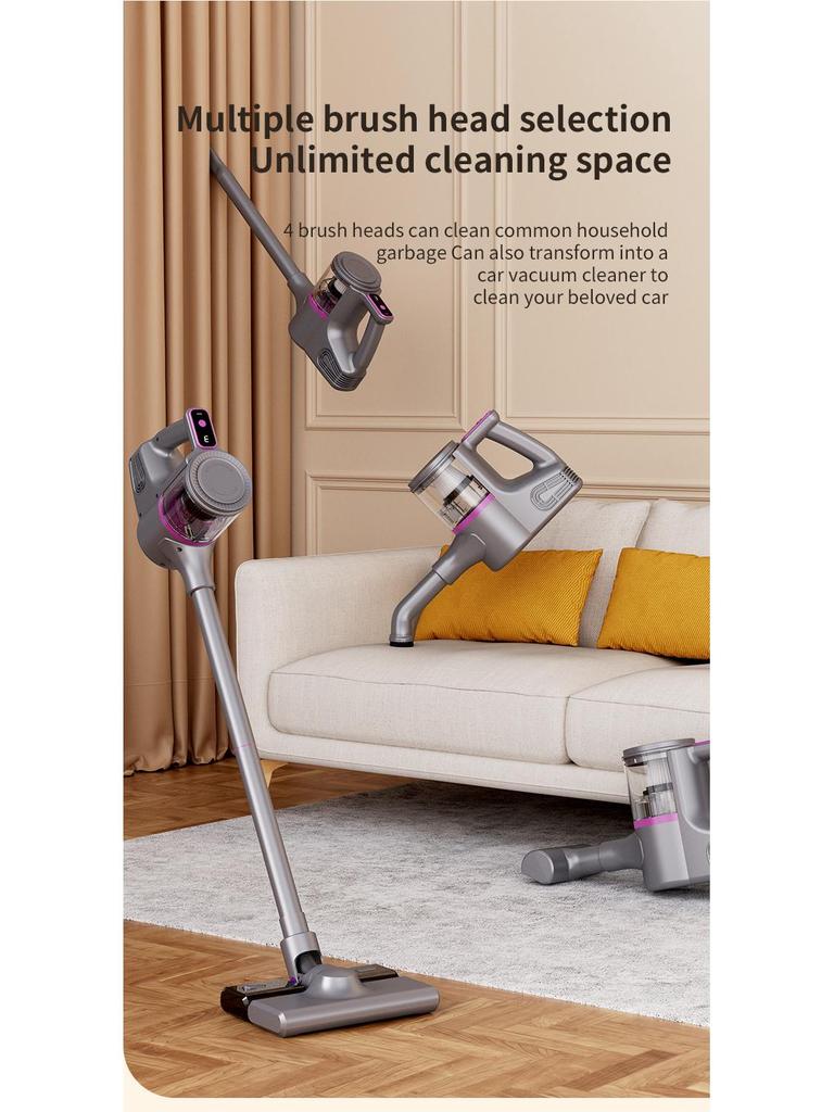 Высокомощный беспроводной ручной пылесос с функцией удаления клещей и мытья полов